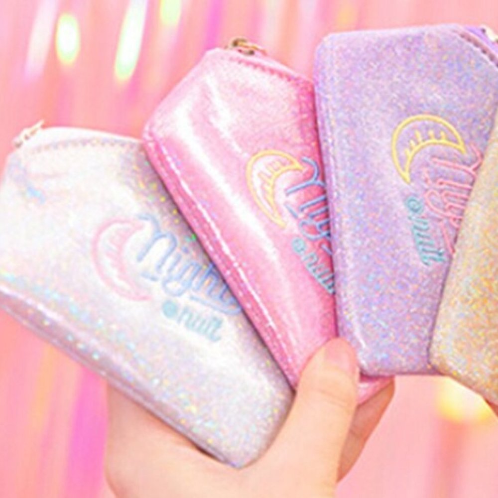 Bentoy Small Zipper Bag Glitter Crescent Night